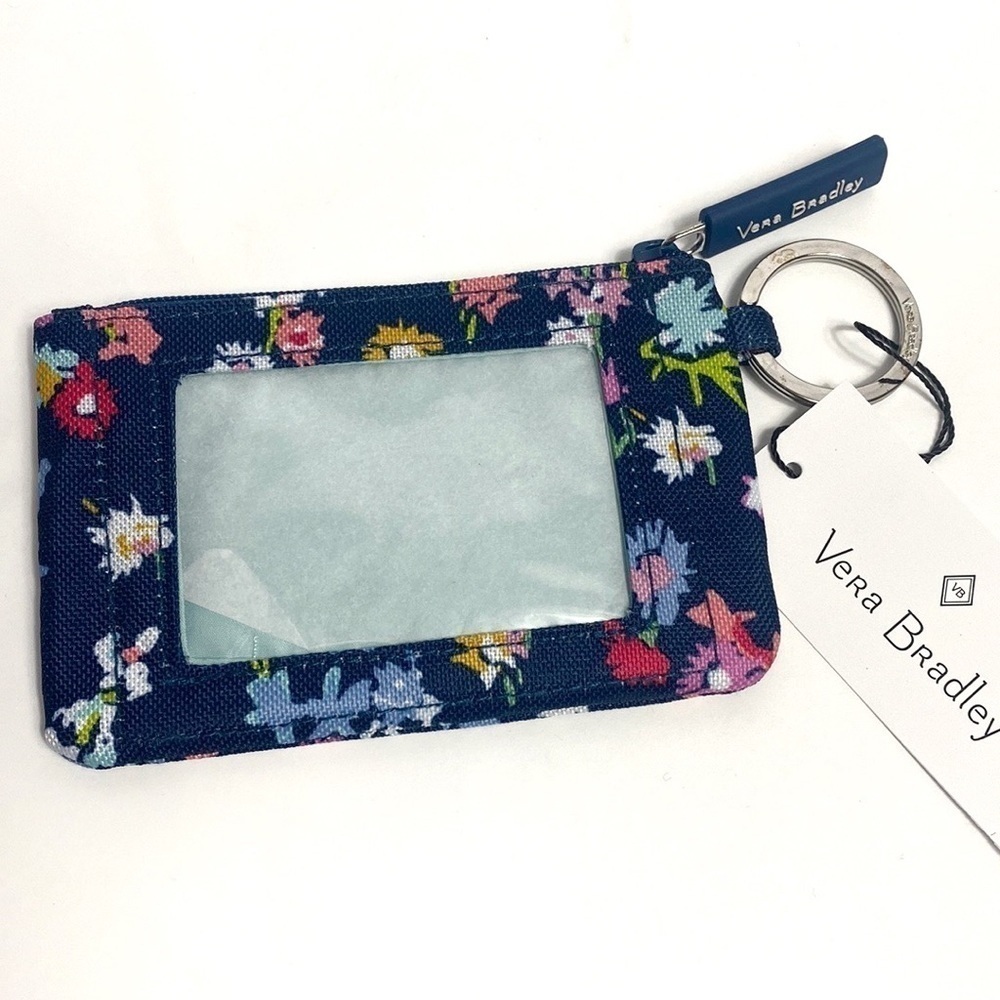 Vera Bradley Lighten Up zip ID case holder Scattered Wildflowers NWT